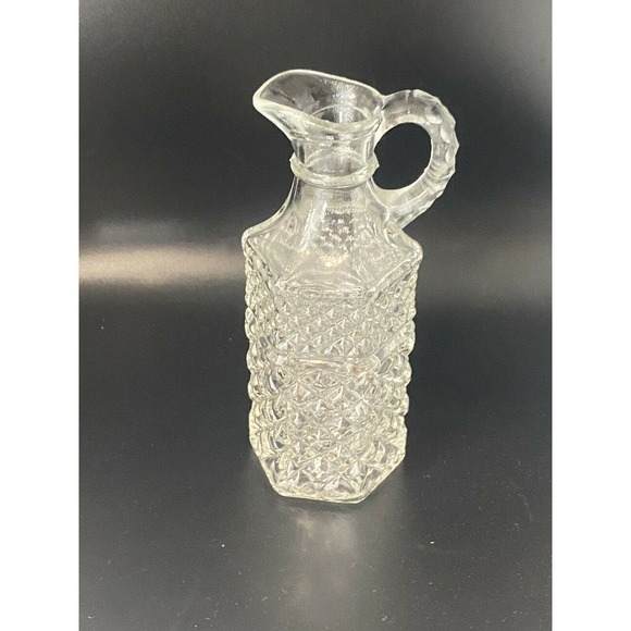 Vintage Anchor Hocking Wexford Clear Diamond Vinegar/Oil Cruet no Stopper USA - Picture 11 of 12